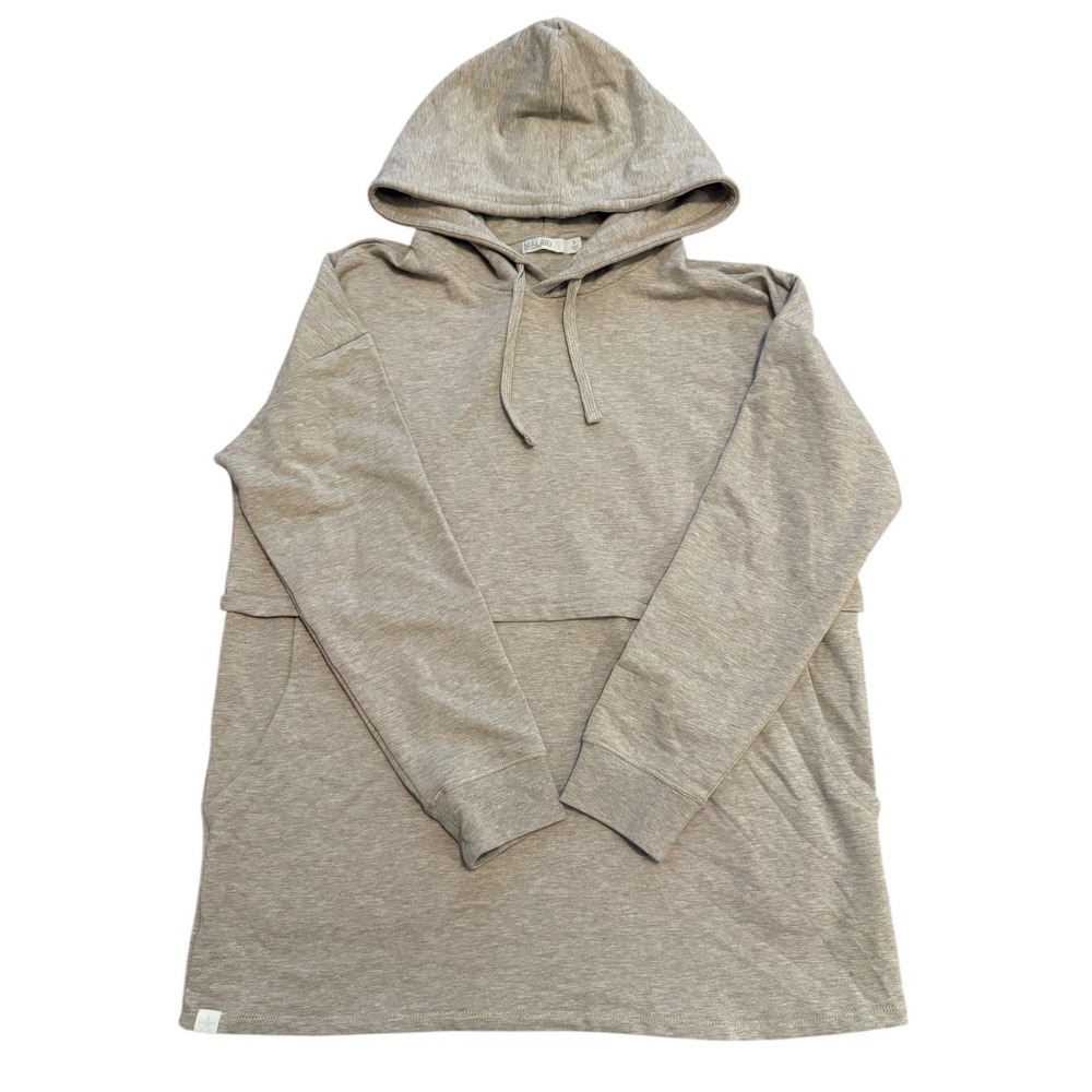 Barefoot Dreams Malibu Modal‎ Fleece Luxe Lounge Anorak Hoodie Gray Sz S